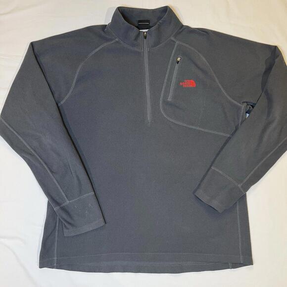 The North Face 1/4 Zip Men's XL Gray Soft Shell‎ Fleece Pullover **see details** - Picture 1 of 7